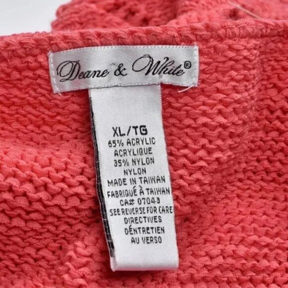 NWT Deane & White Coral Knit Sleeveless Sweater Tank Top Size XL - Picture 5 of 6